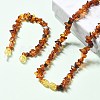 Natural Amber Beaded Bracelets & Necklaces Sets for Baby AJEW-K050-04-3