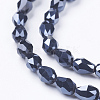 Electroplate Glass Beads Strands EGLA-R008-6x4mm-13-2
