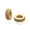 Rack Plating Brass Micro Pave Clear Cubic Zirconia European Beads KK-H508-10G-1
