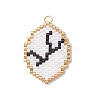 Glass Seed Beaded Twelve Constellations Pendants PALLOY-MZ00891-10-1