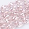 Electroplate Glass Beads Strands X-EGLA-D015-15x10mm-23-3