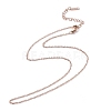 Ion Plating(IP) 304 Stainless Steel Cable Chain Necklace for Men Women STAS-G299-04RG-1