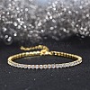 Real 14K Gold Plated 925 Sterling Silver Link Chain Bracelet BJEW-P311-01G-01-2