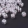 Acrylic Horizontal Hole Letter Beads PL37C9129-I-1