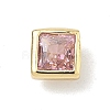 Square Brass Micro Pave Cubic Zirconia Cabochons KK-P345-13G-E01-1