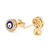 Blue Evil Eye Brass Stud Earrings ZIRC-Z017-01G-3