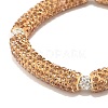 Bling Polymer Clay Rhinestone Curved Tube Beads Stretch Bracelet for Women BJEW-JB07490-02-4