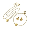 Dog Paw Print 304 Stainless Steel Pendant Necklaces & Bracelets & Stud Earrings Sets for Women SJEW-C004-20G-5