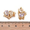Brass Glass Box Clasps KK-B125-01G-03-2