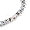 Brass Pave Clear Cubic Zirconia Teardrop Link Bracelets BJEW-YWC0002-08P-3