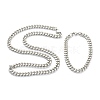304 Stainless Steel Cuban Link Chain Bracelets & Necklaces Jewelry Sets SJEW-B019-03B-P-1