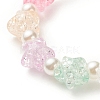 Candy Color Acrylic Star & ABS Plastic Pearl Beaded Stretch Bracelet for Kids BJEW-JB08243-4