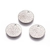 Tarnish Resistant 304 Stainless Steel Textured Pendants STAS-I098-01-12mm-P-3
