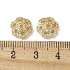 Brass Clear Cubic Zirconia Bead Caps KK-A236-15B-G-2