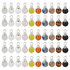 100Pcs 10 Styles Natural Mixed Gemstone Pendants PALLOY-GO00003-1