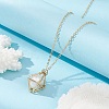 Brass Macrame Pouch Empty Stone Holder for Pendant Necklaces Making NJEW-JN04440-01-6