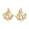 High Polished Ocean Brass Micro Pave Clear Cubic Zirconia Pendants CU-CBAF3CF-02K-01-1