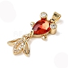 Brass Micro Pave Cubic Zirconia Pendants KK-K375-27G-3
