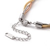 304 Stainless Steel Braided Round Snake Chain Bracelet for Women BJEW-P286-04A-3