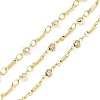 Real 18K Gold Plated Brass Flat Round & Bar Link Chains CHC-C001-08G-1