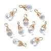 10Pcs Glass Pendants PALLOY-YW00130-01-1