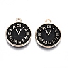 Light Gold Plated Alloy Double Side Enamel Pendants ENAM-Q033-11B-A-RS-2