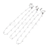 304 Stainless Steel with ABS Plastic Pearl Flat Round Bead Cable Chain Necklaces for Women NJEW-G190-03P-4