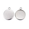 Tarnish Resistant 304 Stainless Steel Pendant Cabochon Settings STAS-F191-14P-G-2