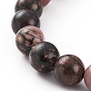 Natural Rose Quartz & Rhodonite & Black Agate(Dyed) Beaded Stretch Bracelets Sets BJEW-JB05878-3