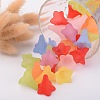 Mixed Color Frosted Flower Acrylic Beads X-PL631-1