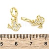 Brass Micro Pave Cubic Zirconia European Dangle Charms KK-D325-10G-3