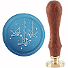 Brass Wax Seal Stamp with Handle AJEW-WH0184-0878-1