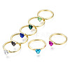 Rack Plating Alloy Cubic Zirconia Finger Rings RJEW-T011-35LG-RS-1