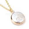Plated Natural Baroque Pearl Keshi Pearl Beads Necklaces X-NJEW-JN02218-2