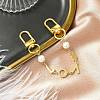 Brass & Shell Pearl Word LOVE Link Bag Extender Chains FIND-JF00149-01-1