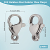 304 Stainless Steel Lobster Claw Clasps STAS-SP0001-73A-2