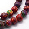 Synthetic Malachite Beads Strands G-I199-32-4mm-C-3