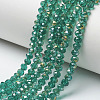 Electroplate Transparent Glass Beads Strands EGLA-A034-T8mm-H19-1