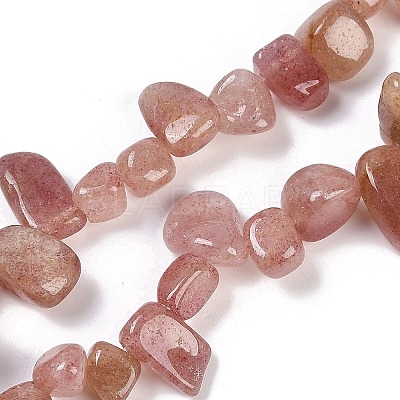 Natural Strawberry Quartz Nuggets Beads Strands G-B125-A21-01-1