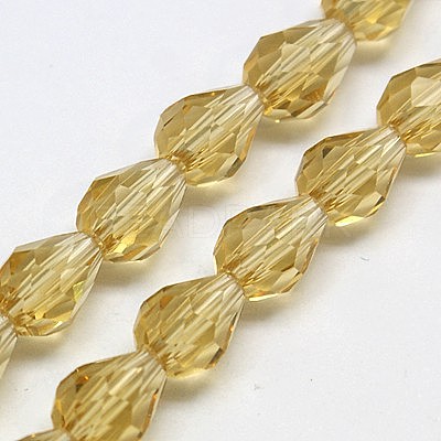 Transparent Glass Bead Strands GLAA-R024-6x8mm-14-1