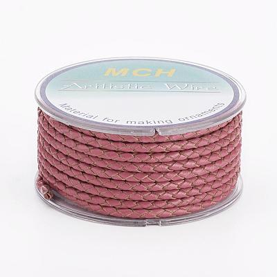 Eco-Friendly Braided Leather Cord OCOR-L035-3mm-E13-1