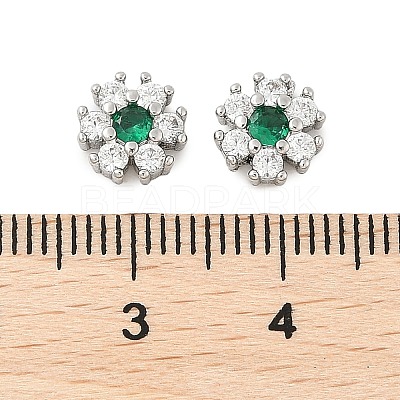 Brass Micro Pave Cubic Zirconia Beads KK-U056-16P-01-1