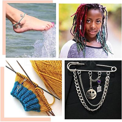 Knitting Theme Alloy Pendant Decorations HJEW-PH01541-1