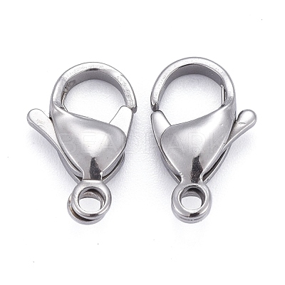 Tarnish Resistant 304 Stainless Steel Lobster Claw Clasps STAS-F182-01P-A-1