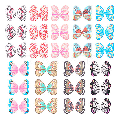 90Pcs 9 Colors Handmade Polymer Clay Pendants CLAY-TA0001-22-1