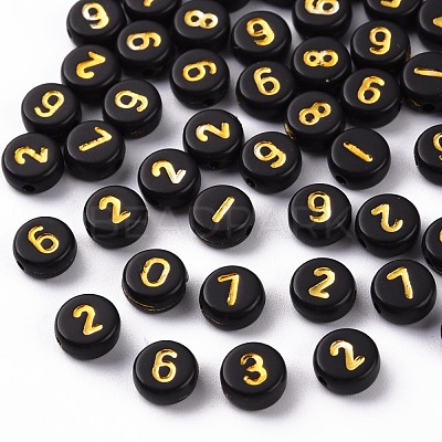 Opaque Black Acrylic Beads MACR-T038-15-1