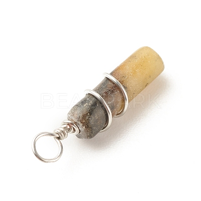 Natural Jade Pendants PALLOY-JF01575-06-1