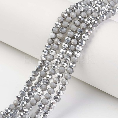 Electroplate Opaque Glass Beads Strands EGLA-A034-P4mm-M02-1
