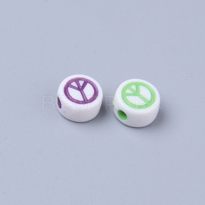Opaque White Acrylic Beads MACR-S273-42-1