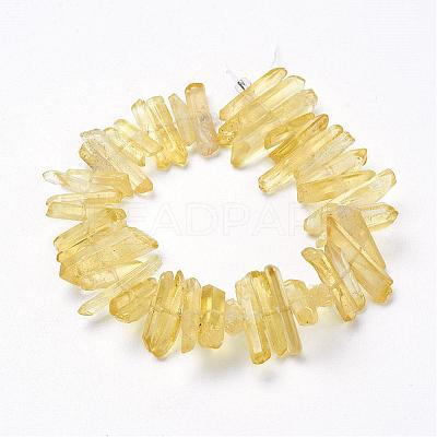 Natural Quartz Crystal Points Beads Strands G-K181-B05-1